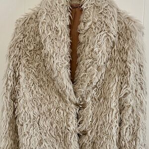 Free People Cream Teddy Jacket